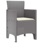 vidaXL Chaise de jardin 2 Pièces Gris clair 53 x 49 x 85 cm PP