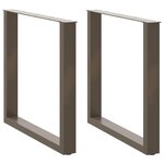 vidaXL Pieds de table à manger en U 2 pièces Acier naturel 80 x (72-73) cm Acier