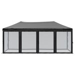 vidaXL Tente de réception pliable avec parois Noir 3x6 m