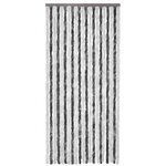 vidaXL Moustiquaire Gris et blanc 100x220 cm Chenille