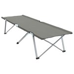 vidaXL Lit de camping pliable avec sac de transport  gris  en tissu Oxford 600D.