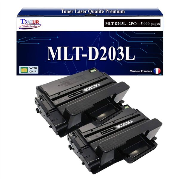 T3AZUR - 2x Toners compatibles avec Samsung MLT-D203L MLTD203L pour Samsung ProXpress SL-M3320 M3320ND M3370 M3370FD M3370FW M3820 M3820NDW M3870 M3870FD M3870FW M4020 M4020ND M4020NX M4020D M4070 M4070FR