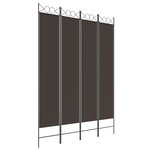 vidaXL Cloison de séparation 4 panneaux Marron 160x220 cm Tissu