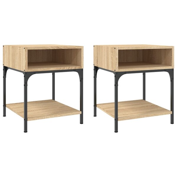 vidaXL Tables de chevet 2 Pièces chêne sonoma 40x41x50 cm bois ingénierie