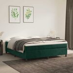 vidaXL Sommier à lattes de lit et matelas Vert foncé 160x200cm Velours