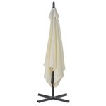 vidaXL Parasol en porte-à-feux avec poteau en acier 250 x 250 cm Sable