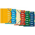 Trieur Harmonika® À Fenêtres Avec Élastiques Véritable Carte Lustrée 7 Compartiments - Couleurs Assorties - X 8 - Exacompta