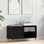 Buffet enregistreur vidaXL Noir Chêne 84 5x38x48 cm Bois d'ingénierie