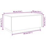 vidaXL Table basse avec lumières LED vieux bois 90x50x40 cm