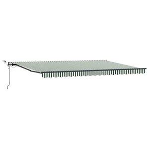 vidaXL Auvent Rétractable with Vert et blanc 500 × 350 cm tissu