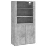 vidaXL Buffet haut Gris béton Bois d'ingénierie