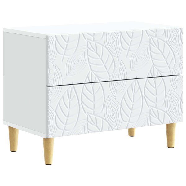 vidaXL Table de chevet Blanc 62 x 34 5 x 48 cm Bois d'ingénierie