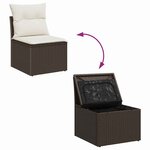 vidaXL Ensemble de canapé de jardin 8 Pièces Marron et blanc polyrotin