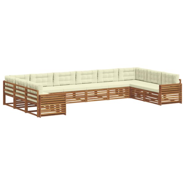 vidaXL Ensembles de canapés avec coussin 8 Pièces Naturel et Crème