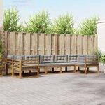 vidaXL Ensemble de canapés d'extérieur 7 Pièces Gris Naturel et Clair