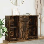 vidaXL Buffet avec tiroir chêne fumé 101x35x76 cm bois d'ingénierie