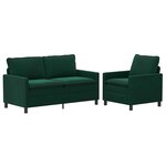 vidaXL Ensemble de Canapés 2 Pièces Vert foncé Velours