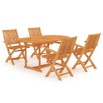 vidaXL Ensemble de salle à manger de jardin 5 Pièces Bois de teck massif