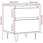 vidaXL Tables de chevet 2 Pièces vieux bois 40x35x50 cm bois d’ingénierie