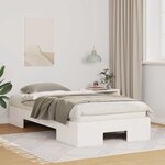 vidaXL Cadre de lit surélevé Blanc 75 x 190 cm Bois massif en pin