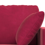 vidaXL Canapé 2 Pièces Bordeaux 138 x 78 x 80 cm Velours