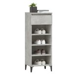 vidaXL Étagère à chaussures Gris béton 40x36x105 cm Bois d'ingénierie