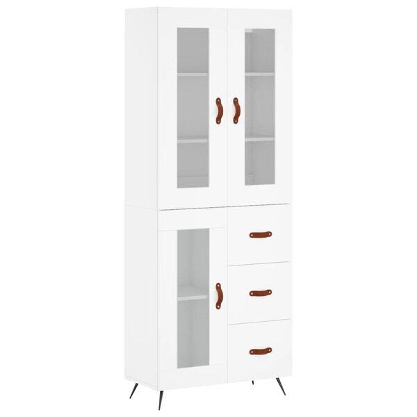 vidaXL Buffet haut Blanc 69 5x34x180 cm Bois d'ingénierie