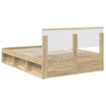 vidaXL Cadre de lit Chêne Sonoma 135 x 190 cm Pin massif