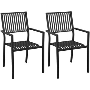 Fauteuils d'extérieur empilables en aluminium cayo (lot de 2)