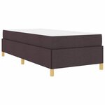 vidaXL Lit à ressorts Blanc et Marron foncé 90 x 190 cm tissu