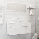 vidaXL Armoire d'évier avec lavabo intégré Blanc Aggloméré