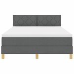 vidaXL Lit à ressorts avec matelas Gris foncé 160 x 200 cm tissu