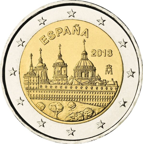 Pièce de monnaie 2 euro commémorative Espagne 2013 – Monastère de l’Escurial