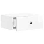vidaXL Cabinet de chevet mural Blanc brillant 49 x 34 5 x 20 cm