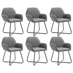 vidaXL Chaises à manger lot de 6 gris foncé tissu