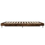 vidaXL Cadre de lit sans matelas chêne fumé 135x190 cm bois ingénierie