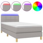 vidaXL Sommier à lattes de lit avec matelas et LED Gris clair 90x190cm