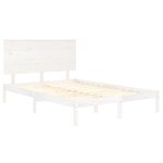 vidaXL Cadre de lit Blanc Bois massif 120x190 cm Petit double