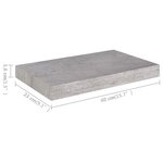 vidaXL Étagère murale flottante gris béton 40x23x3 8 cm MDF