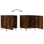 vidaXL Table de chevet chêne fumé 40x40x50 cm bois d'ingénierie