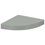 vidaXL Étagère d'angle flottante Gris brillant 25x25x3 8 cm MDF