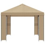 vidaXL Pavillon 4 × 3 m Beige Polyester et Acier 190 gsm