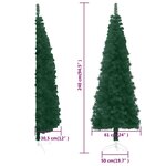 vidaXL Demi sapin de Noël artificiel mince avec support Vert 240 cm