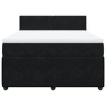 vidaXL Sommier à lattes de lit avec matelas Noir 140x190 cm Velours