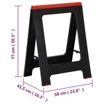 vidaXL Tréteaux de travail pliables 2 Pièces PP Noir et rouge 350 kg