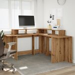vidaXL Bureau avec lumières LED chêne artisanal bois d'ingénierie