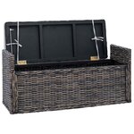 vidaXL Banc de rangement Noir Blanchi 110 x 40 x 50 cm Rotin