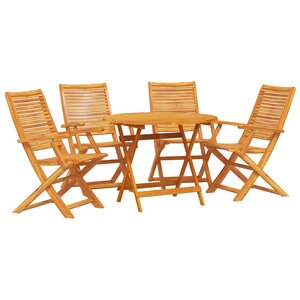 vidaXL Ensemble de salle à manger pour jardin 5 Pièces Marron