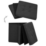 vidaXL Tabourets de rangement pliables lot de 2 noir Faux lin