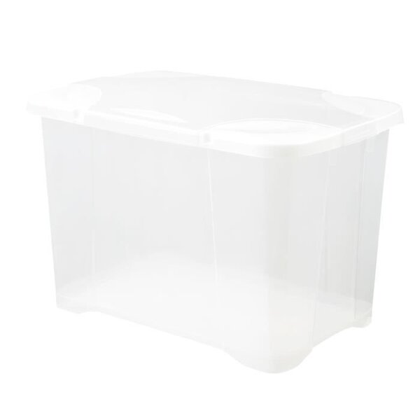 EDA PLASTIQUE Boîte de rangement Clip'Box 60 L - Naturel couvercle avec charniere - 58.6x39x39.5cm